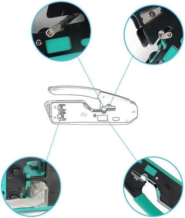Alt view image 4 of 5 - Pro'skit CP-333 6P/8P Network Crimping Pliers Handheld Portable Cable Wire Stripper Crimping Pliers Terminal Tool Multifunctional Pliers
