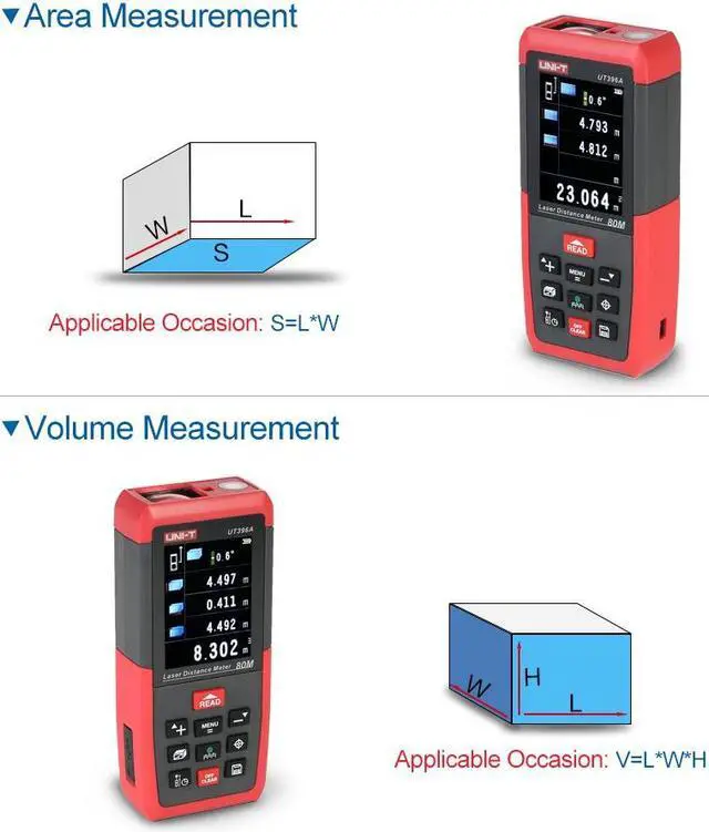 Alt view image 4 of 6 - UNI-T UT396A Laser Distance Meter 80M Rangefinder Digital Laser Tape Range Finder Trena Ruler Build Measure Roulette Tool