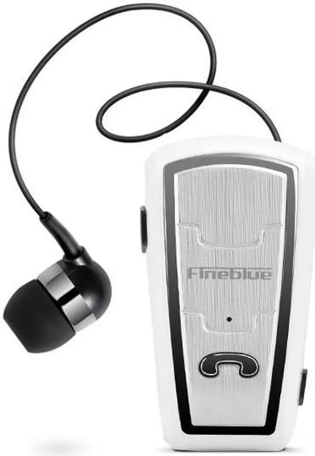 Main image of FineBlue FQ208 Clip-on Bluetooth Headset Anti-lost Retractable Wireless Earphone Clip Handsfree Headphone With Micr - White