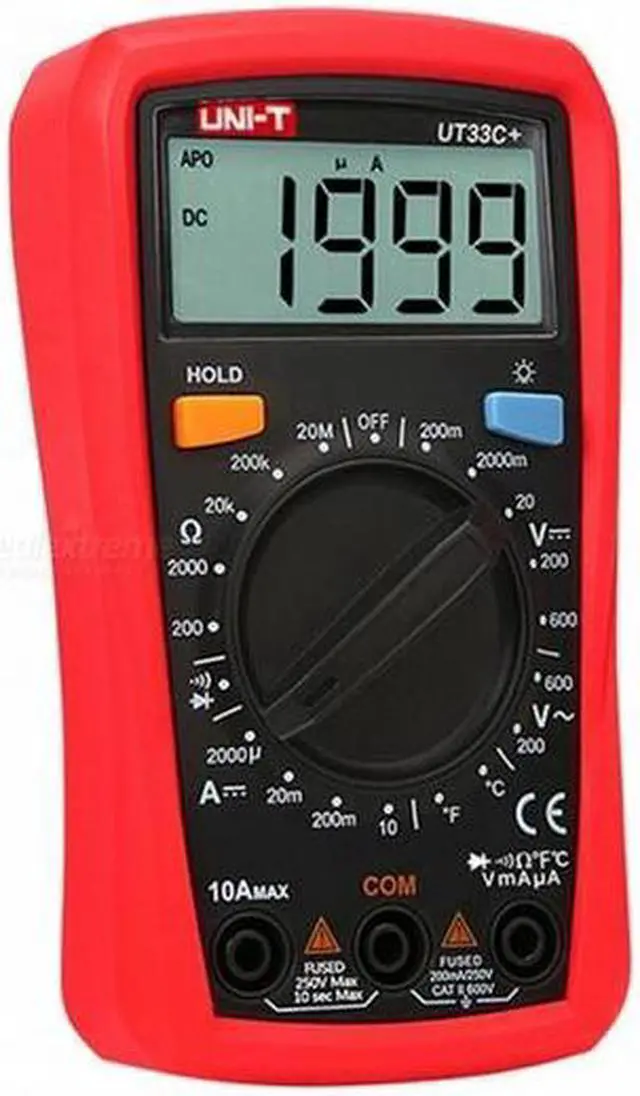 Alt view image 4 of 4 - UNI-T UT33C+ Portable Digital Multimeter with Backlight Function - Red + Black