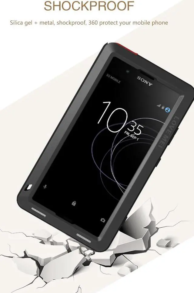 Alt view image 6 of 7 - LOVE MEI Metal Aluminum Case For Sony Xperia XA1 Plus Heavy Duty Armor Outdoor Sports Shockproof Waterproof Powerful Phone Case (White)