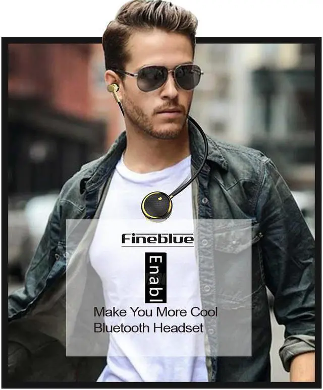 Alt view image 7 of 7 - Fineblue C8 Bluetooth Earphone Wireless Stereo Earpiece Sport EarBuds Headset with Mic Handsfree for iPhone Black Silver