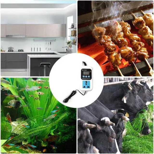 Alt view image 5 of 7 - LED Thermometer Temperature Controller Digital Thermostat Switch With Probe for Reptiles Brewing Seedling Aquarium pet breeding Incubation 110-220V 1500W