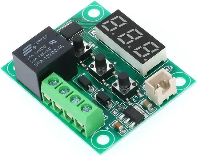 Alt view image 7 of 7 - XH-W1209 Digital Thermostat High Precision Temperature Controller Heating/Cooling Thermostat Temperature Control Switch Module Mini Temperature Control Board with Red LED Display