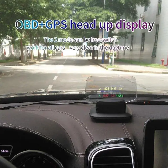 Alt view image 5 of 7 - Car HUD Vehicle-mounted Head Up Display System GPS Dual Mode HD OBD? Overspeed Warning Fault Alarming System