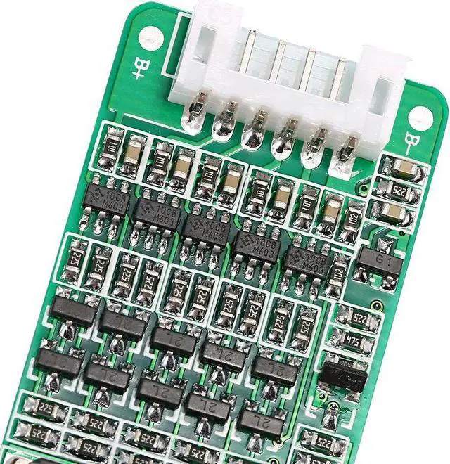 Alt view image 2 of 7 - 5S 15A Li-ion Lithium Battery BMS 18650 Charger Protection Board 18V 21V Circuit Short Current Overcharge Cell Protection Module with Wire