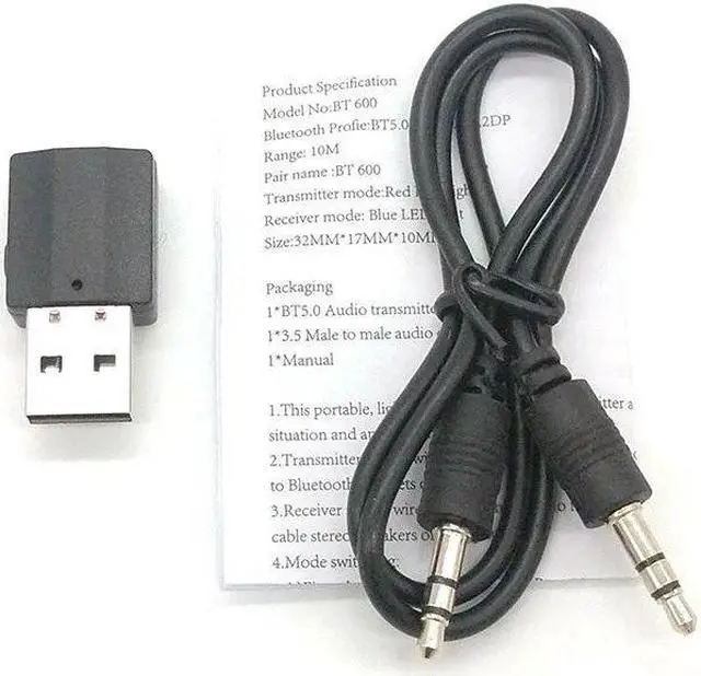 Alt view image 4 of 6 - BT600 2 in 1 Bluetooth 5.0 Transmitter Receiver Audio Adapter for TV PC Headphone Mobile Phone MP3 Player