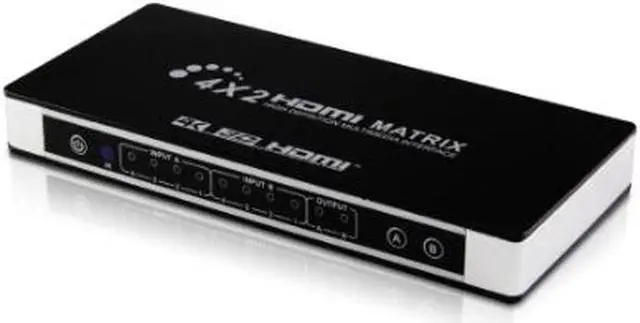 Alt view image 3 of 7 - Full HD 4K 1080P HDMI Matrix 4x2 Switch Splitter EDID HIFI Matrix with IR Remote Control Audio Supports HDMI V1.4/3D/4Kx2K 30Hz