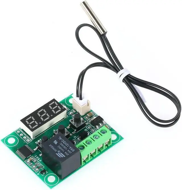 Alt view image 4 of 7 - XH-W1209 Digital Thermostat High Precision Temperature Controller Heating/Cooling Thermostat Temperature Control Switch Module Mini Temperature Control Board with Red LED Display