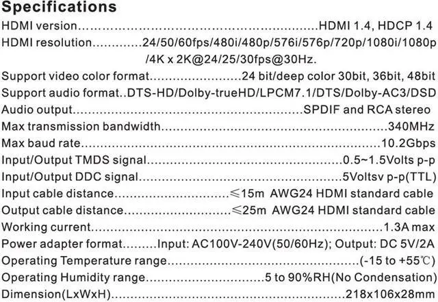 Alt view image 6 of 7 - Full HD 4K 1080P HDMI Matrix 4x2 Switch Splitter EDID HIFI Matrix with IR Remote Control Audio Supports HDMI V1.4/3D/4Kx2K 30Hz
