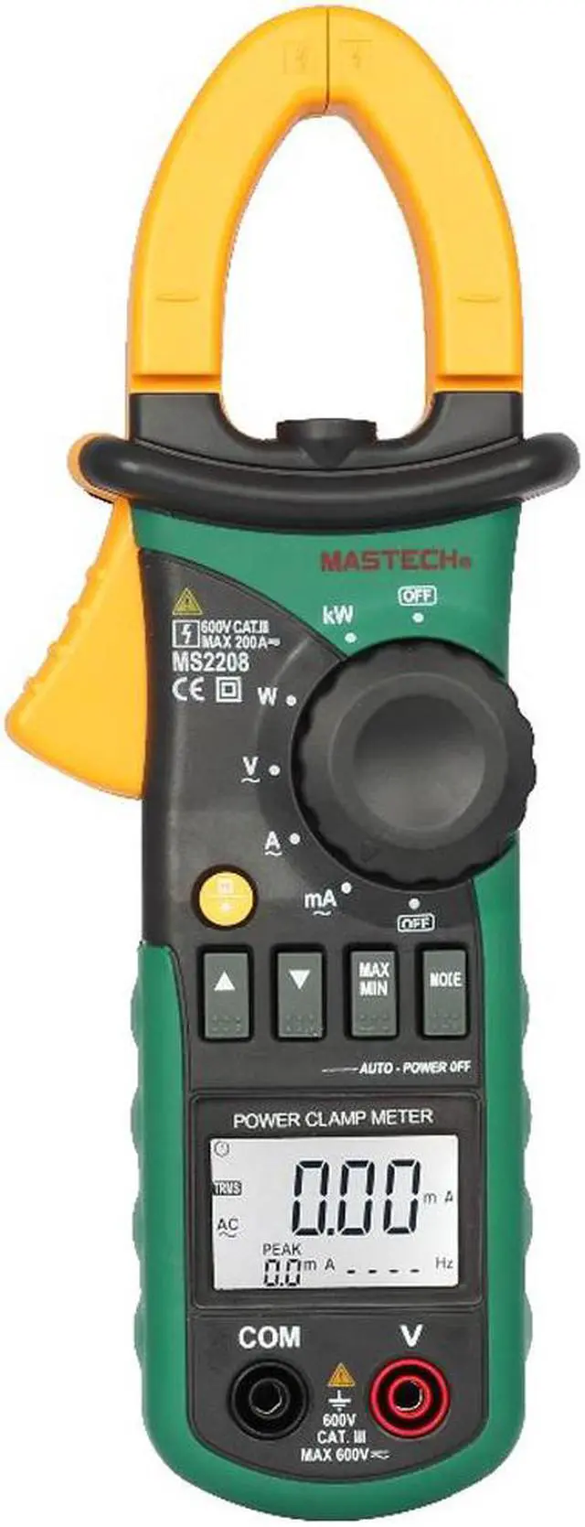 Main image of MATECH MS2208 Harmonic Power Clamp Meter Tester Multimeter Trms Voltage Current Power Phase Angle Test