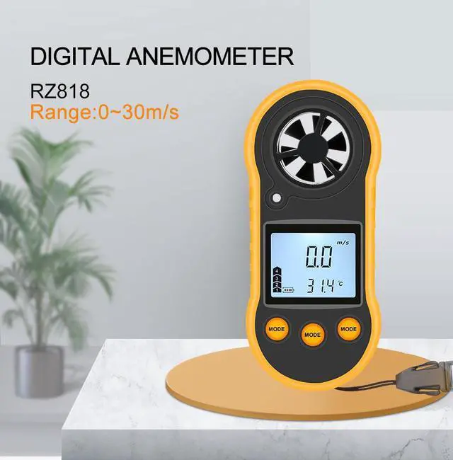 Alt view image 2 of 6 - Anemometer Wind speed Handheld Digital Wind Speed Meter Portable Anemometer Sensor Wind Speed RZ818 0-30M/S Wind Meter