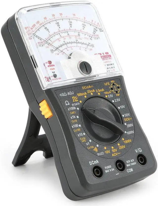 Main image of Mini Handheld Analog Multimeter AC/DC Voltmeter Ammeter Resistance Continuity Capacitance Fuse & Diodes Tester