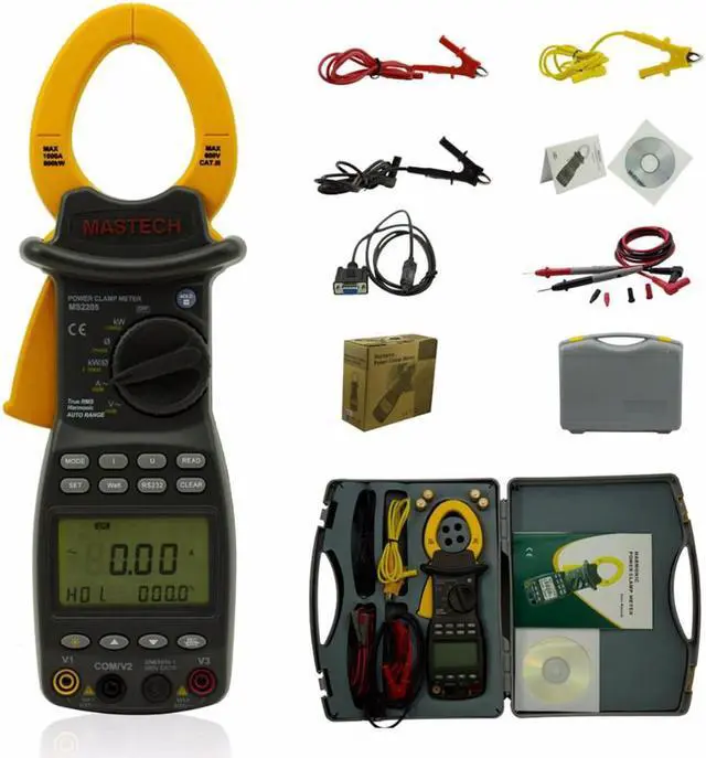 Alt view image 3 of 4 - Mastech MS2205 Three Phase Digital Power Clamp Meter Harmonic tester with 6000 Counts Support RS232 Interface