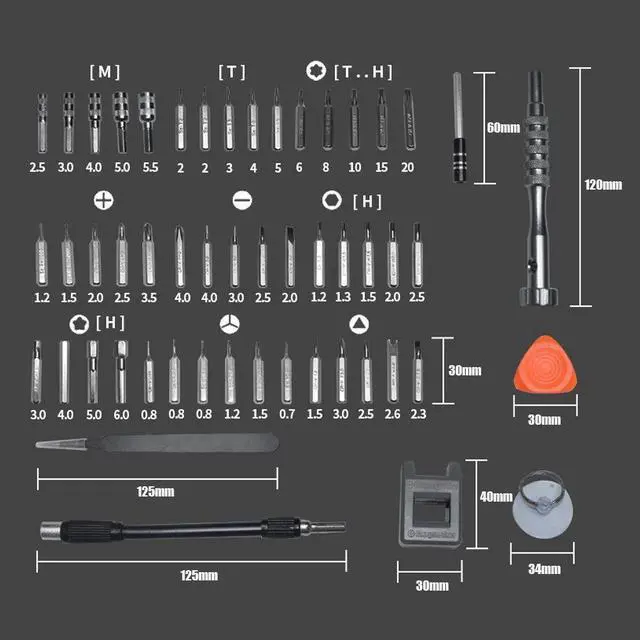 Alt view image 4 of 7 - Screwdriver Set 55 in 1 Screwdrivers Repairing Tool Set for Smartphone Tablet PC Maintenance Hand Tools Kit
