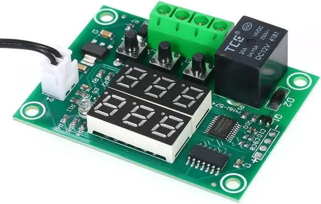Alt view image 7 of 7 - XH-W1219 Digital Temperature Controller Dual Digital Thermostat Thermometer Heating & Cooling Control Module Dual Digital Temperature Control Module PCB Board
