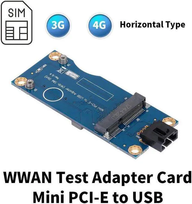 Alt view image 5 of 6 - Mini PCI-E to USB Adapter Card with SIM Slot WWAN Test Converter Adapter Card 3G/4G Module Horizontal Type