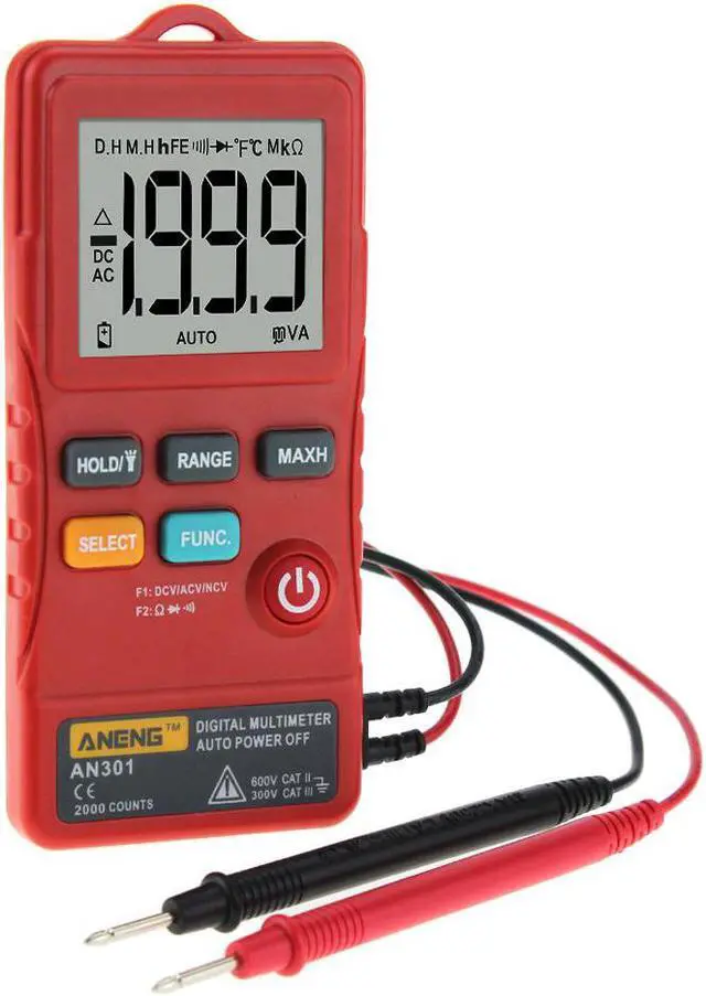 Main image of ANENG AN301 True Rms Digital Multimeter Tester Esr Meter Transistor Testers Automatic Multimetro Profesional Profesional Car - Red