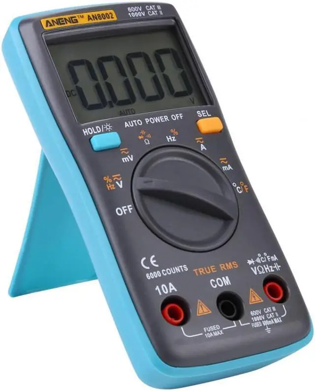Alt view image 2 of 7 - ANENG AN8002 Digital Multimeter 6000 Counts Multimetro Multitester Digital Profesional Transistor Capacitor Tester Lcr Esr Meter - Blue