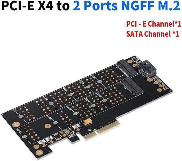 Alt view image 3 of 6 - NVMe Protocol Adapter Card PCI-E X4 Port to M.2(PCI-E) SSD Converter SATA Port to M.2(SATA) SSD Adapter Card
