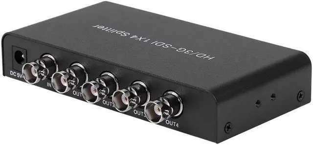 Alt view image 4 of 7 - SDI 1X4 Splitter Video Converter 3G/HD/SDI Repeater Distribution Extender Wide Volatge Input Lossless Transmission for Projector Monitor Camera