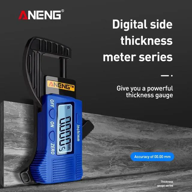 Alt view image 5 of 5 - ANENG 0.01mm Digital Thickness Gauge Mini Dial Thickness Gauge Caliper Meter Carbon Fiber Composites Width Measure Tools - Blue