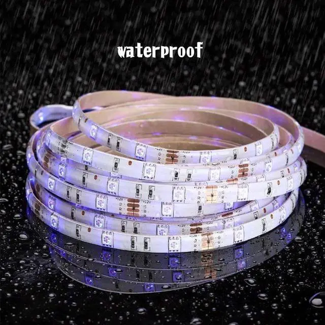 Alt view image 6 of 6 - 5M 5050 RGB LED Soft Light Strip Ribbon Tape Lamp Remote Wireless Controller Lights Strips Kit