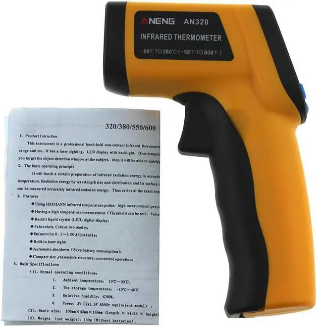 Alt view image 3 of 7 - ANENG AN320 Non Contact Laser Digital IR Infrared Thermometer Termometro Digital Infravermelho Pyrometer Point Gun -50~330 Degree