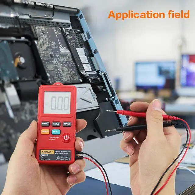 Alt view image 2 of 7 - ANENG AN301 True Rms Digital Multimeter Tester Esr Meter Transistor Testers Automatic Multimetro Profesional Profesional Car - Red