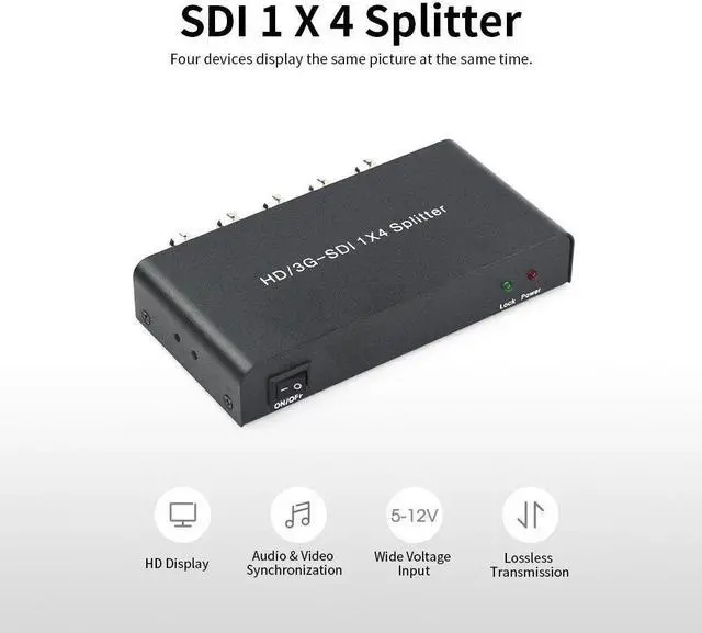 Alt view image 2 of 7 - SDI 1X4 Splitter Video Converter 3G/HD/SDI Repeater Distribution Extender Wide Volatge Input Lossless Transmission for Projector Monitor Camera