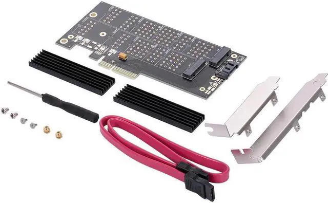 Alt view image 5 of 6 - NVMe Protocol Adapter Card PCI-E X4 Port to M.2(PCI-E) SSD Converter SATA Port to M.2(SATA) SSD Adapter Card