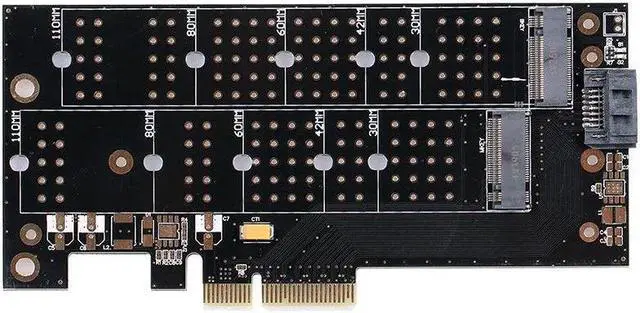 Alt view image 2 of 6 - NVMe Protocol Adapter Card PCI-E X4 Port to M.2(PCI-E) SSD Converter SATA Port to M.2(SATA) SSD Adapter Card