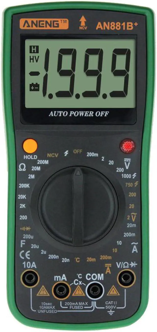 Main image of ANENG AN881B+ True Rms Digital Multimeter Tester Transistor Testers Manual High Precision Digitals Multimeter Tester Ac Dc Multimeter - Green