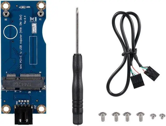 Alt view image 6 of 6 - Mini PCI-E to USB Adapter Card with SIM Slot WWAN Test Converter Adapter Card 3G/4G Module Horizontal Type