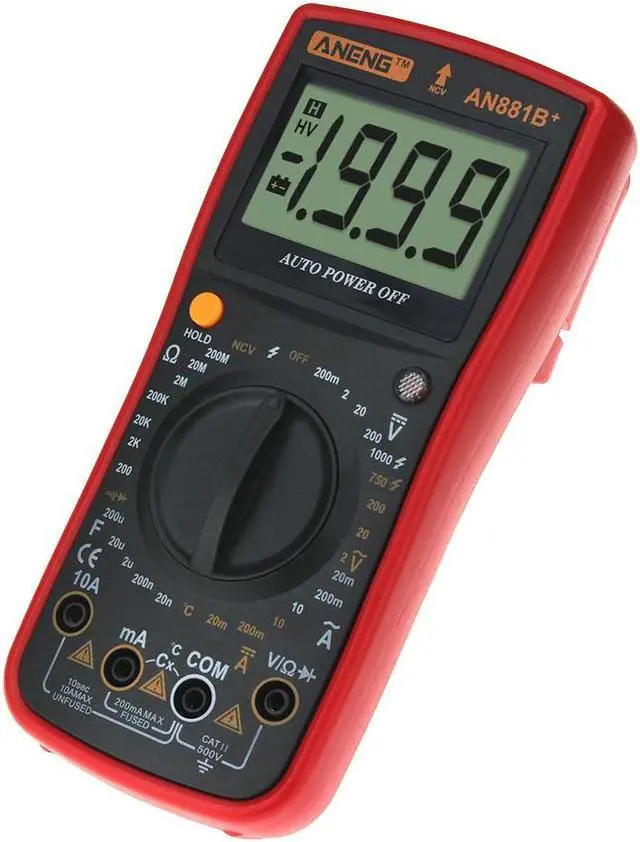 Alt view image 3 of 3 - ANENG AN881B+ True Rms Digital Multimeter Tester Transistor Testers Manual High Precision Digitals Multimeter Tester Ac Dc Multimeter - Red