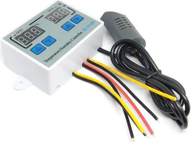 Alt view image 4 of 7 - Dual Digital Temperature Humidity Controller Home Fridge Thermostat Humidistat Thermometer Hygrometer XK-W1099 - DC24V