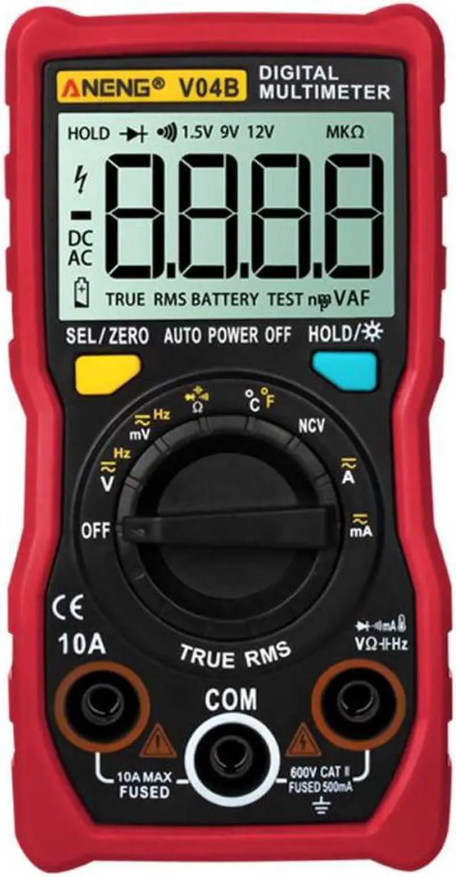 Main image of ANENG V04B True Rms Digital Multimeter Tester Esr Meter Multimeter Auto Power Off Peak Automatic Multimetro Meter - Red