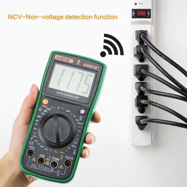 Alt view image 4 of 5 - ANENG AN881B+ True Rms Digital Multimeter Tester Transistor Testers Manual High Precision Digitals Multimeter Tester Ac Dc Multimeter - Green