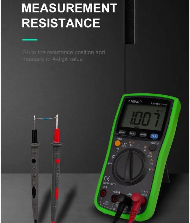 Alt view image 2 of 5 - ANENG AN860B+ Tester Digital Multimeter Profesional 6000 Counts Detector Tester Peak Multimetro Meter Analogico Esr Lcr Meter - Green