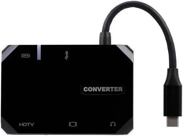 Alt view image 5 of 7 - 5-Port 5IN1 Type-C to HDTV+USB3.0+VGA+PD+Audio Adapter Multi-Function Docking Station HUB Converter 4K for Macbook HDTV Plug & Play