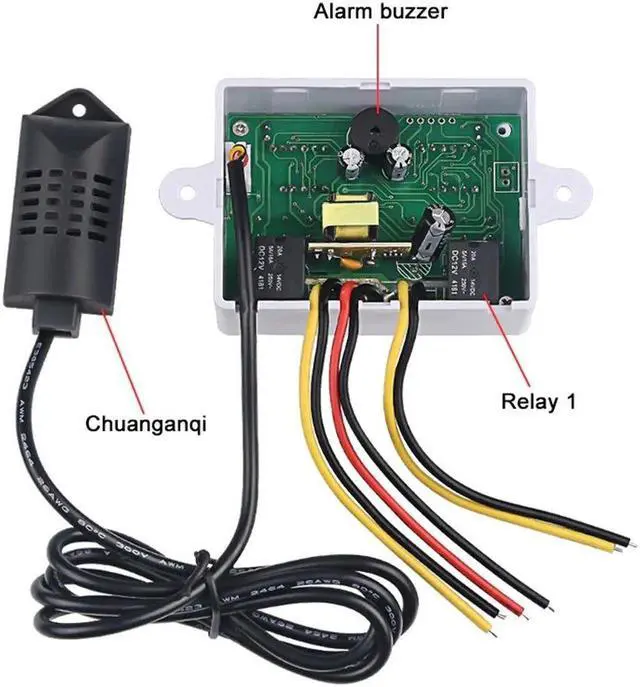 Alt view image 3 of 7 - Dual Digital Temperature Humidity Controller Home Fridge Thermostat Humidistat Thermometer Hygrometer XK-W1099 - DC24V