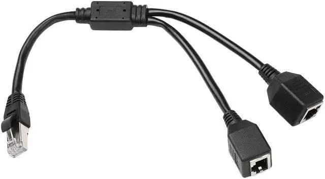 Alt view image 2 of 6 - RJ45 Network Splitter Adapter Cable Male to 2 Female header Separators Socket Port LAN for Super Category 5 Ethernet Category 6 Ethernet