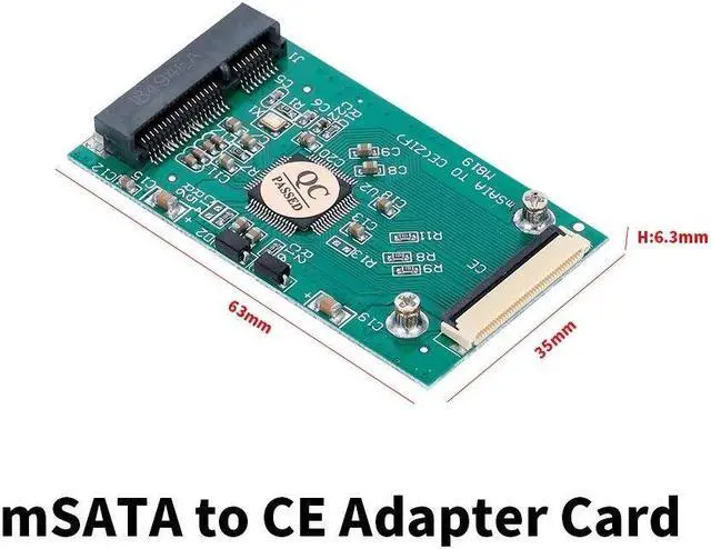 Alt view image 6 of 6 - MSATA to CE/ZIF Adapter Converter Card Adapter Plate