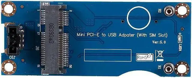 Alt view image 4 of 6 - Mini PCI-E to USB Adapter Card with SIM Slot WWAN Test Converter Adapter Card 3G/4G Module Vertical Type