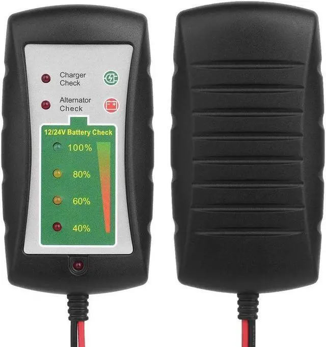 Alt view image 3 of 7 - 12V/24V DC Car Battery Clip Tester LED Alternator Diagnostic Tester Check Battery Condition & Alternator Charging for Car Motorcycle