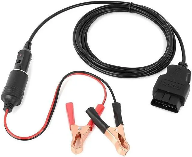 Alt view image 3 of 5 - OBD? Vehicle ECU Emergency Power Supply Cable Car Memory Saver (3Meter) Cable Adapter with Alligator Clip-On Cigarette Lighter Power Socket