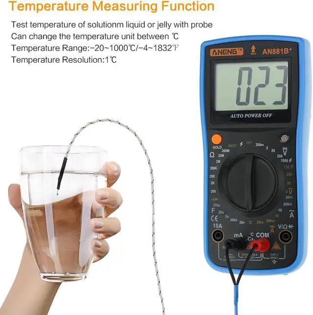 Alt view image 4 of 4 - ANENG AN881B+ True Rms Digital Multimeter Tester Transistor Testers Manual High Precision Digitals Multimeter Tester Ac Dc Multimeter - Blue