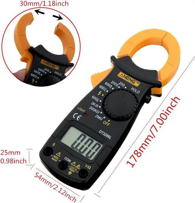 Alt view image 5 of 7 - ANENG DT3266L Digital Multimeter Capacitor Tester Testers Be True Transistor Tester 2 Digit Lcd Display Smt Tools Rms Meter Dmm