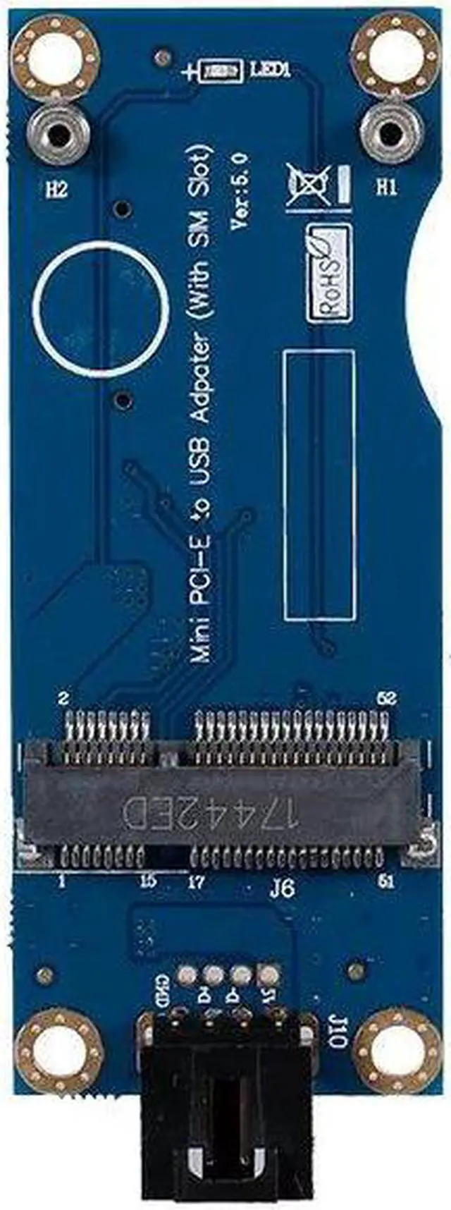 Alt view image 4 of 6 - Mini PCI-E to USB Adapter Card with SIM Slot WWAN Test Converter Adapter Card 3G/4G Module Horizontal Type