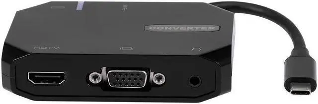 Alt view image 2 of 7 - 5-Port 5IN1 Type-C to HDTV+USB3.0+VGA+PD+Audio Adapter Multi-Function Docking Station HUB Converter 4K for Macbook HDTV Plug & Play